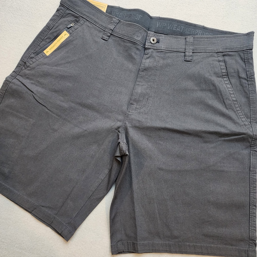 Weatherproof Men's Utility Shorts 38W 10" Charcoal Stretch Ripstop Cargo NWT